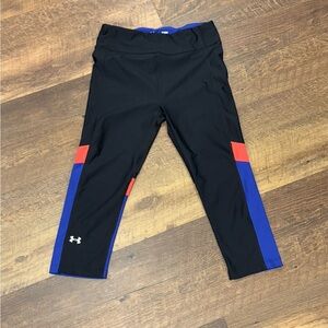Under Armour Heatgear Capris Black Blue Pink‎ Women's Small Activewear Workout